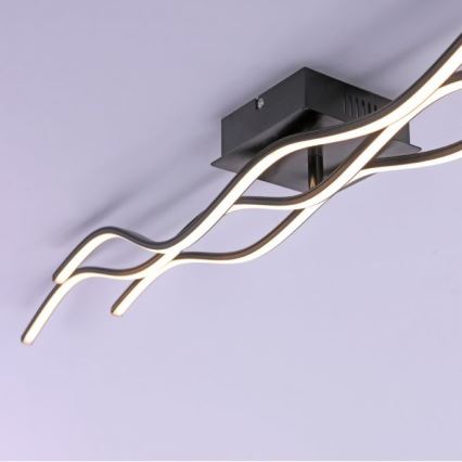 Leuchten Direkt 15167-18-LED Flush-mounted ceiling light WAWE 2xLED/12,5W/230V+LED/17W black