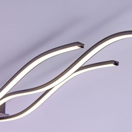 Leuchten Direkt 15167-18-LED Flush-mounted ceiling light WAWE 2xLED/12,5W/230V+LED/17W black