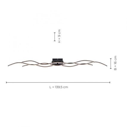 Leuchten Direkt 15167-18-LED Surface-mounted chandelier WAWE 2xLED/12,5W/230V+1xLED/17W black