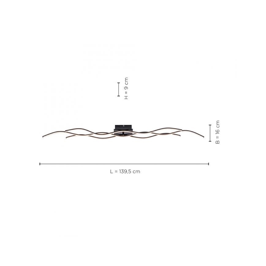 Leuchten Direkt 15167-18-LED Surface-mounted chandelier WAWE 2xLED/12,5W/230V+1xLED/17W black
