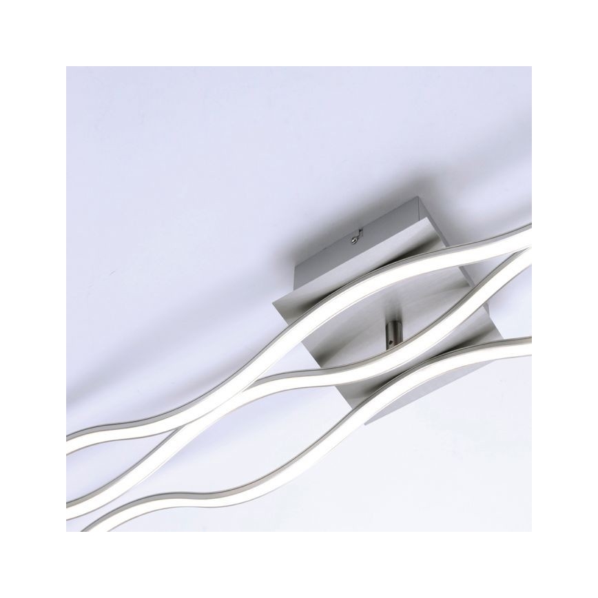 Leuchten Direkt 15167-55 - LED Surface-mounted ceiling light WAWE 2xLED/12,5W/230V+LED/17W matte chrome