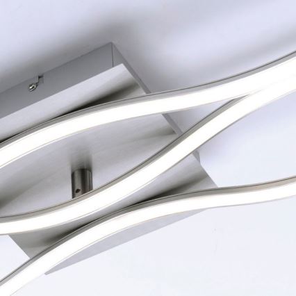 Leuchten Direkt 15167-55 - LED Surface-mounted ceiling light WAWE 2xLED/12,5W/230V+LED/17W matte chrome