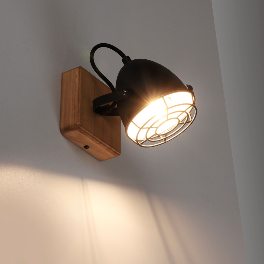 Leuchten Direkt 15171-18 - Wall spotlight BEETLE 1xE14/10W/230V pine