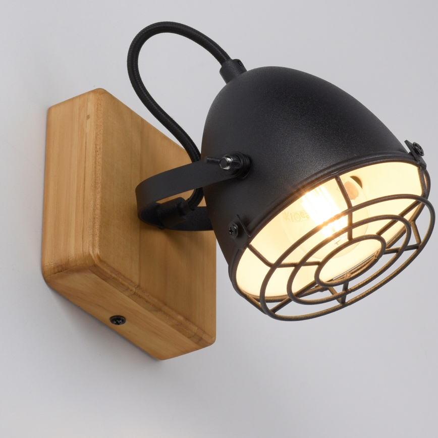 Leuchten Direkt 15171-18 - Wall spotlight BEETLE 1xE14/10W/230V pine