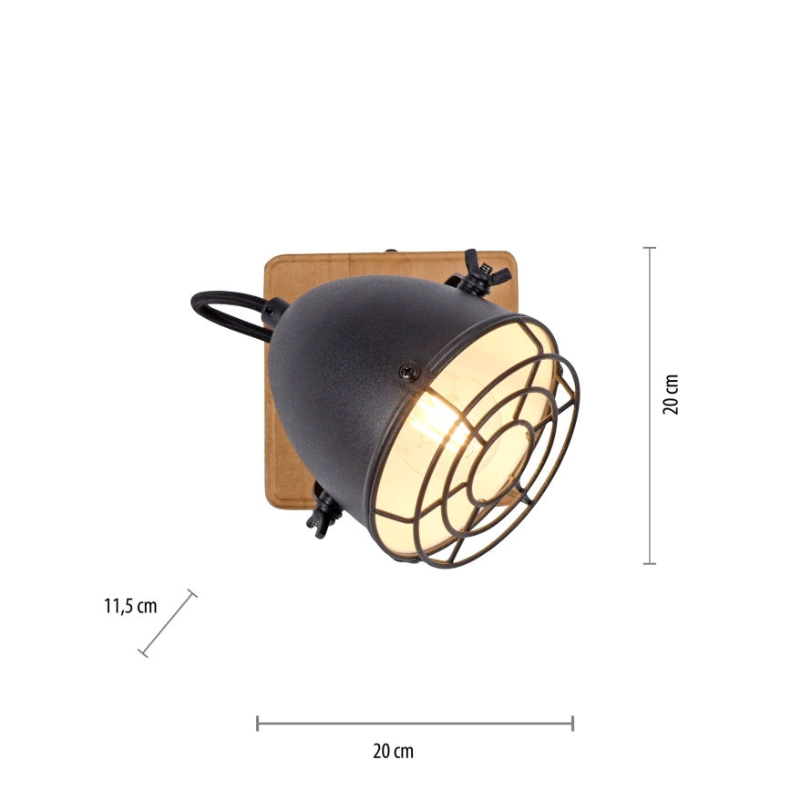 Leuchten Direkt 15171-18 - Wall spotlight BEETLE 1xE14/10W/230V pine
