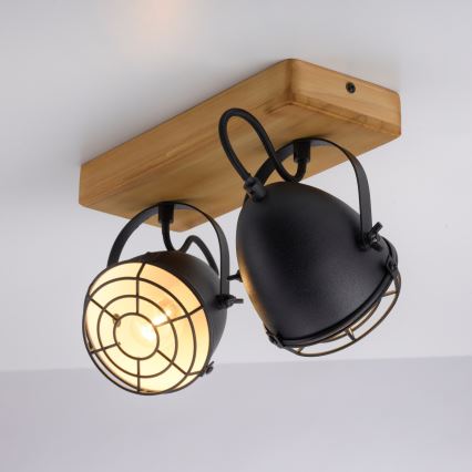 Leuchten Direkt 15172-18 - Spotlight BEETLE 2xE14/10W/230V pine