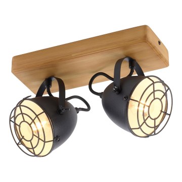 Leuchten Direkt 15172-18 - Spotlight BEETLE 2xE14/10W/230V pine