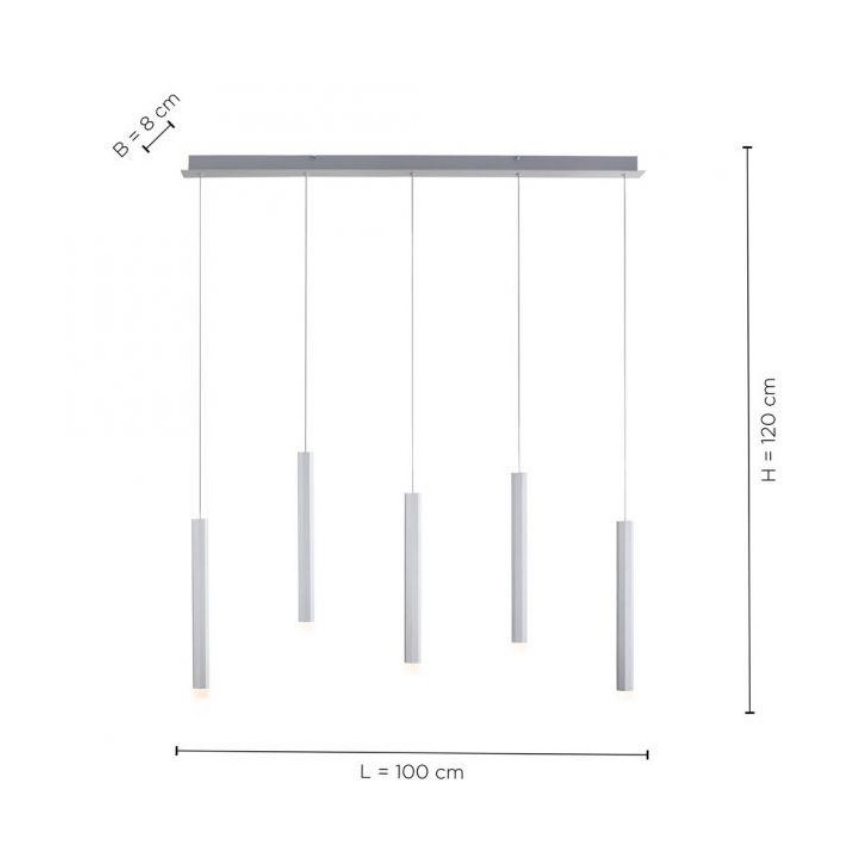Leuchten Direkt 15205-95 - LED Chandelier on a string BRUNO 5xLED/4,8W/230V