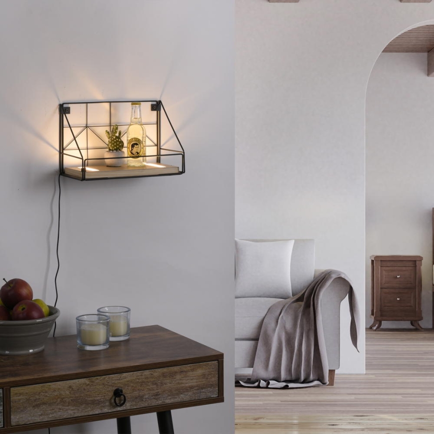 Leuchten Direkt 15276-18 - Shelf with LED lighting BOARD 2xLED/1,75W/230V 30 cm eucalyptus