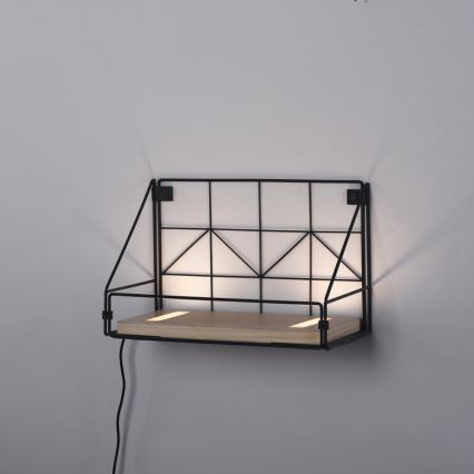 Leuchten Direkt 15276-18 - Shelf with LED lighting BOARD 2xLED/1,75W/230V 30 cm eucalyptus