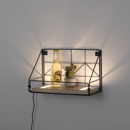 Leuchten Direkt 15276-18 - Shelf with LED lighting BOARD 2xLED/1,75W/230V 30 cm eucalyptus