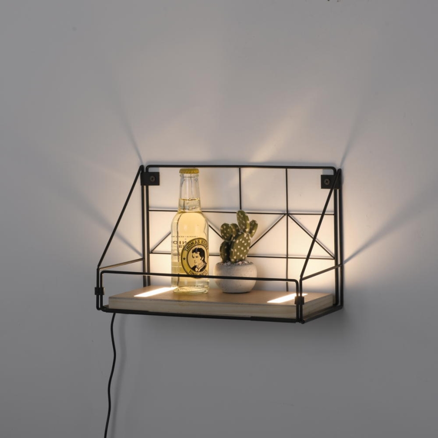 Leuchten Direkt 15276-18 - Shelf with LED lighting BOARD 2xLED/1,75W/230V 30 cm eucalyptus