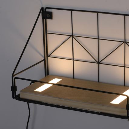 Leuchten Direkt 15276-18 - Shelf with LED lighting BOARD 2xLED/1,75W/230V 30 cm eucalyptus