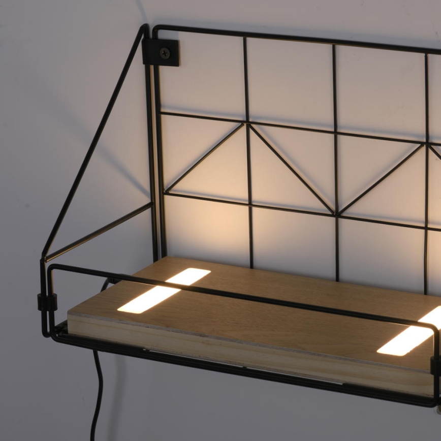 Leuchten Direkt 15276-18 - Shelf with LED lighting BOARD 2xLED/1,75W/230V 30 cm eucalyptus