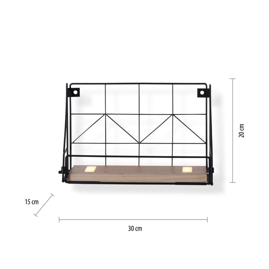 Leuchten Direkt 15276-18 - Shelf with LED lighting BOARD 2xLED/1,75W/230V 30 cm eucalyptus