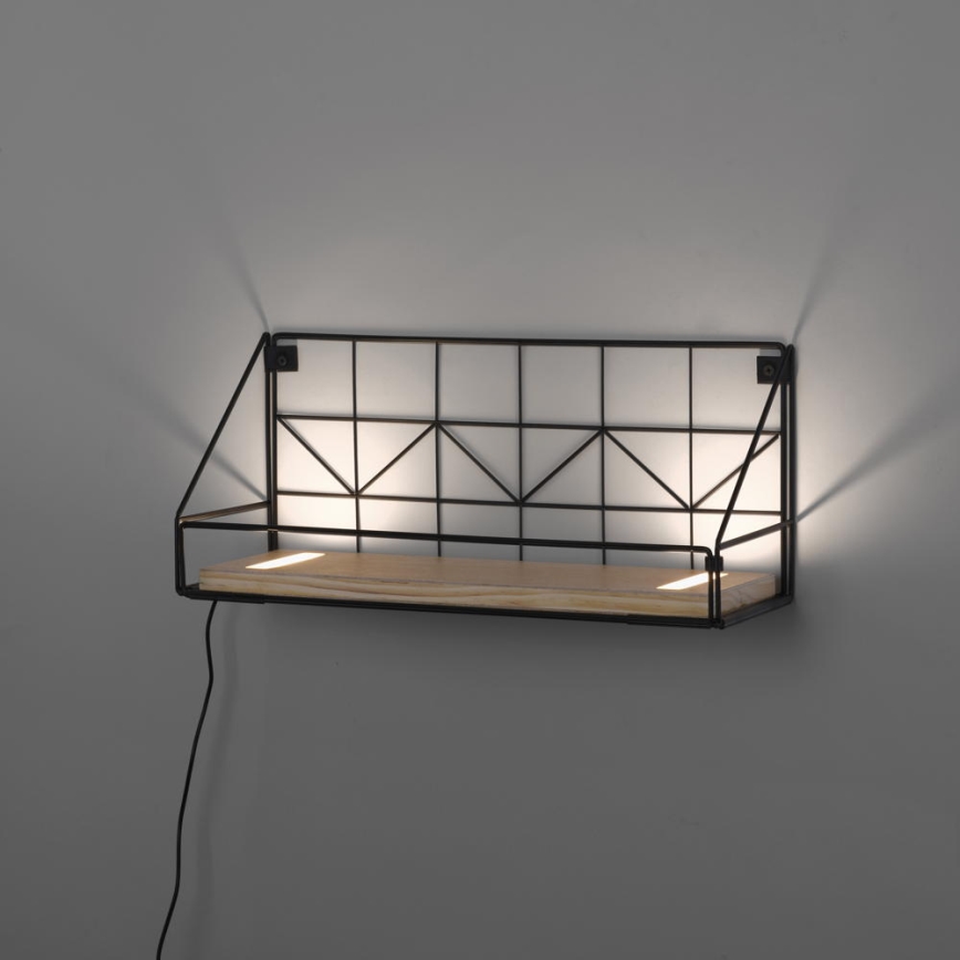 Leuchten Direkt 15277-18 - Shelf with LED lighting BOARD 2xLED/1,75W/230V 45 cm eucalyptus