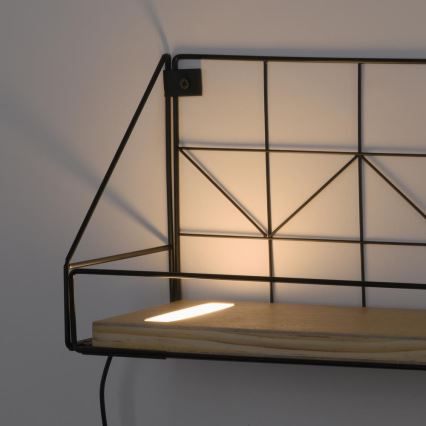Leuchten Direkt 15277-18 - Shelf with LED lighting BOARD 2xLED/1,75W/230V 45 cm eucalyptus