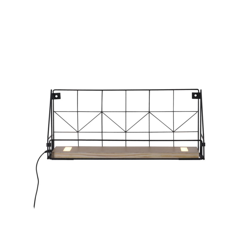 Leuchten Direkt 15277-18 - Shelf with LED lighting BOARD 2xLED/1,75W/230V 45 cm eucalyptus