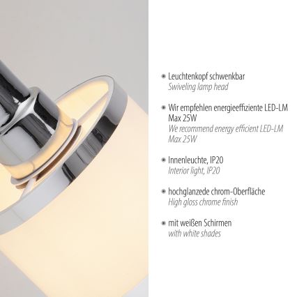 Leuchten Direkt 15371-17 - Wall spotlight ACCOR 1xE14/25W/230V