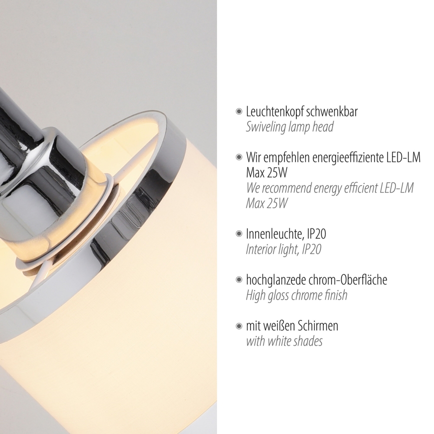 Leuchten Direkt 15371-17 - Wall spotlight ACCOR 1xE14/25W/230V
