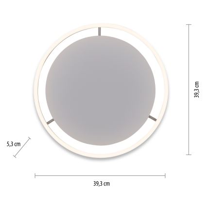 Leuchten Direkt 15391-95 - LED Dimmable ceiling light RITUS LED/20W/230V matte chrome