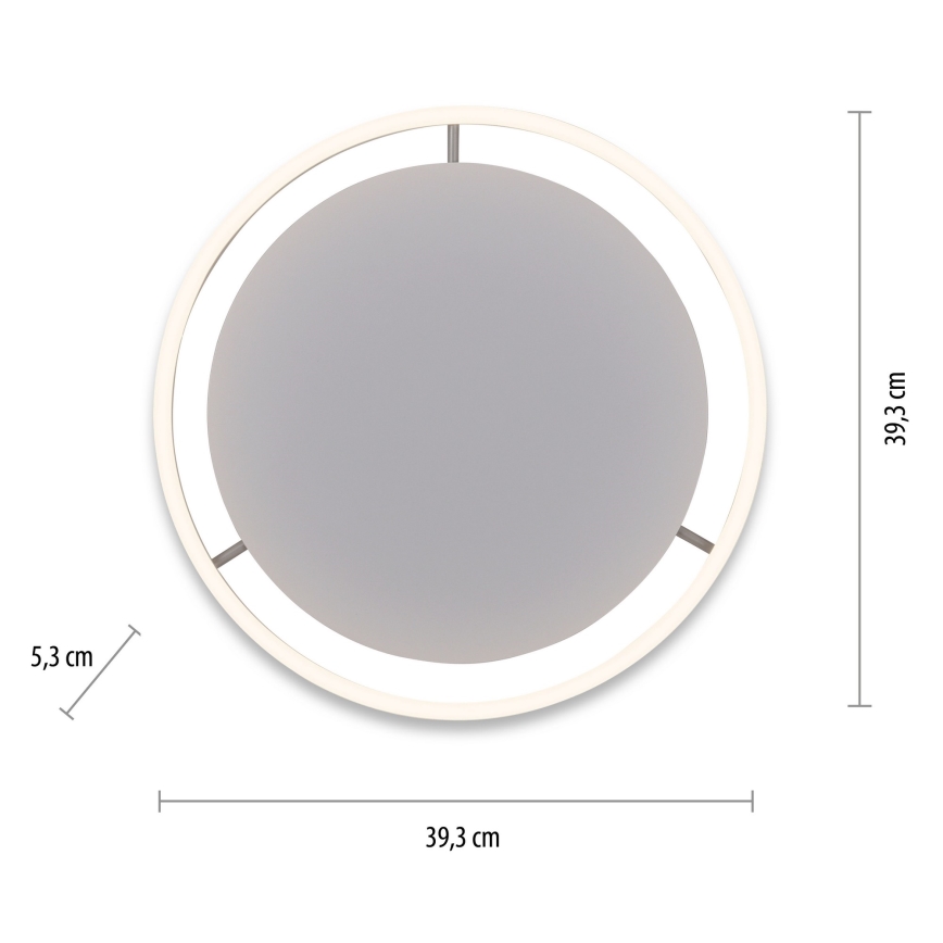 Leuchten Direkt 15391-95 - LED Dimmable ceiling light RITUS LED/20W/230V matte chrome