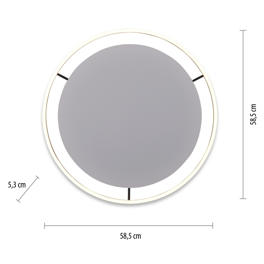 Leuchten Direkt 15392-13 - LED Dimmable ceiling light RITUS LED/30W/230V black