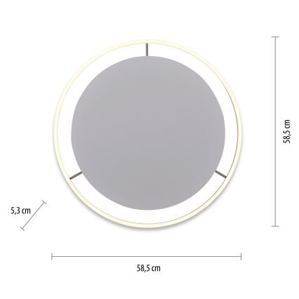 Leuchten Direkt 15392-95 - LED Dimmable ceiling light RITUS LED/30W/230V matte chrome