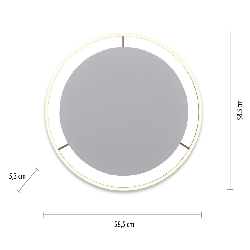 Leuchten Direkt 15392-95 - LED Dimmable ceiling light RITUS LED/30W/230V matte chrome