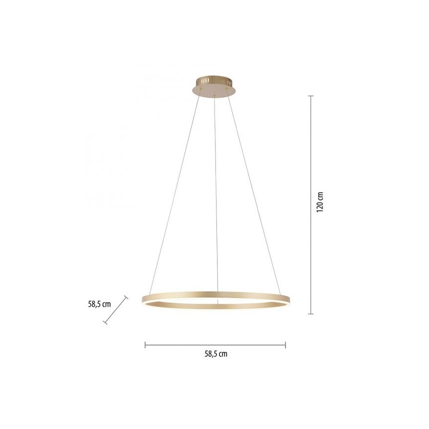 Leuchten Direkt 15394-60 - LED Dimmable chandelier on a string RITUS LED/30W/230V brass