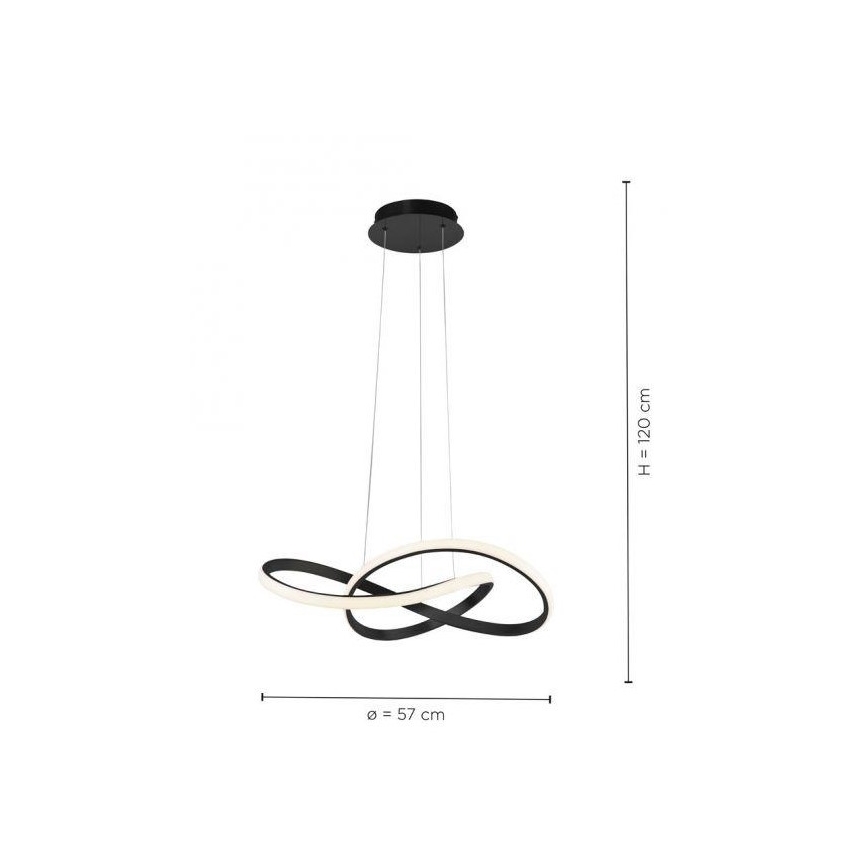 Leuchten Direkt 15402-18-LED Dimmable chandelier on a string MARIA LED/25W/230V black