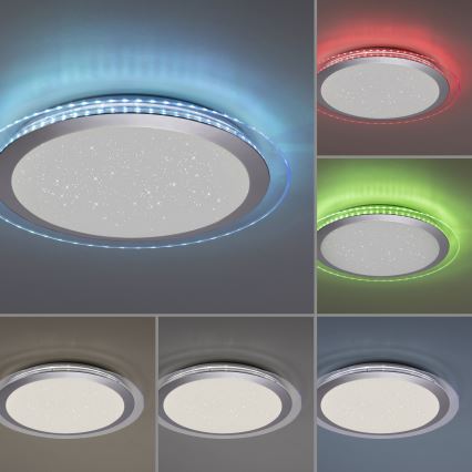Leuchten Direkt 15411-21- LED RGB Dimmable ceiling light CYBA LED/26W/230V + remote control