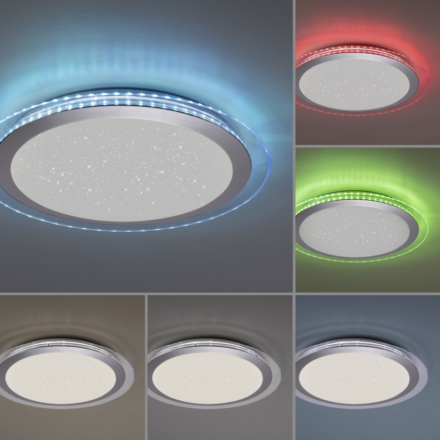 Leuchten Direkt 15411-21- LED RGB Dimmable ceiling light CYBA LED/26W/230V + remote control