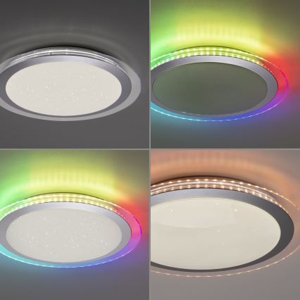 Leuchten Direkt 15411-21- LED RGB Dimmable ceiling light CYBA LED/26W/230V + remote control