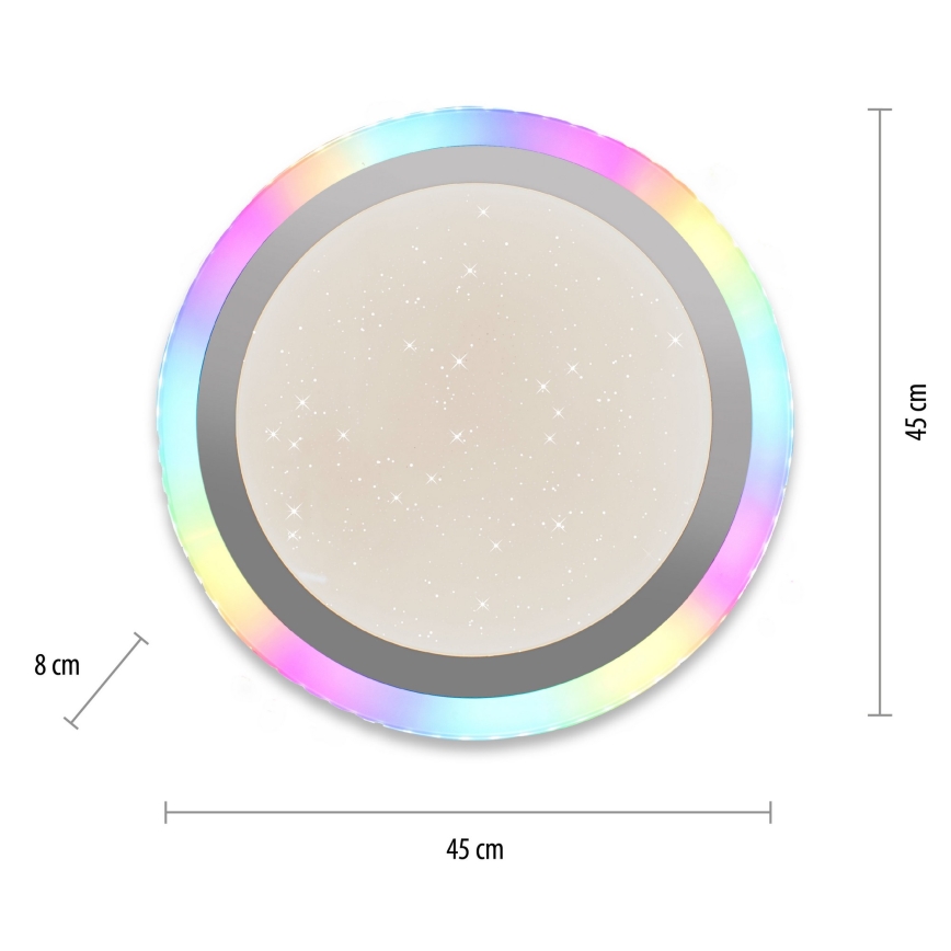 Leuchten Direkt 15411-21- LED RGB Dimmable ceiling light CYBA LED/26W/230V + remote control