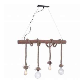 Leuchten Direkt 15483-18 - Chandelier on a string ROPE 4xE27/60W/230V
