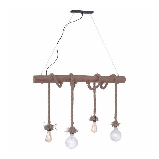 Leuchten Direkt 15483-18 - Chandelier on a string ROPE 4xE27/60W/230V