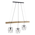 Leuchten Direkt 15503-18 - Chandelier on a string EDGAR 3xE27/60W/230V eucalyptus
