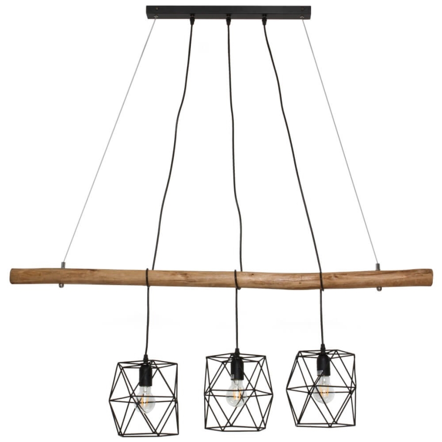 Leuchten Direkt 15503-18 - Chandelier on a string EDGAR 3xE27/60W/230V eucalyptus