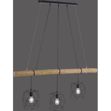 Leuchten Direkt 15503-18 - Chandelier on a string EDGAR 3xE27/60W/230V eucalyptus