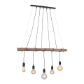 Leuchten Direkt 15515-18 - Chandelier on a string DAMIAN 5xE27/60W/230V eucalyptus
