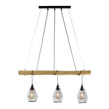 Leuchten Direkt 15526-79 - Chandelier on a string SPRING 3xE27/40W/230V eucalyptus