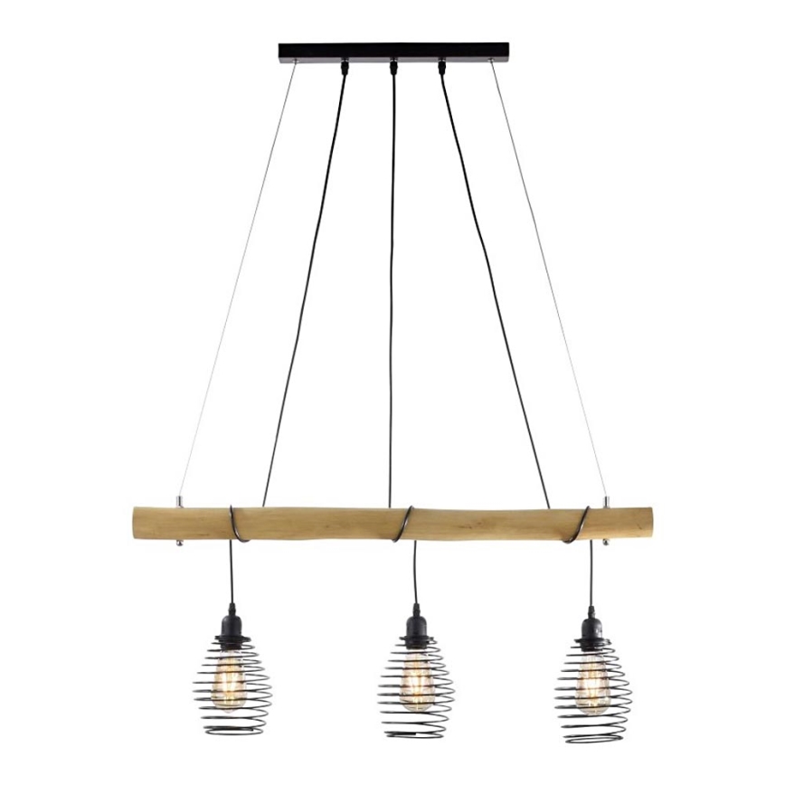 Leuchten Direkt 15526-79 - Chandelier on a string SPRING 3xE27/40W/230V eucalyptus