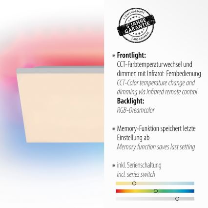 Leuchten Direkt 15561-16 - LED RGB Dimmable ceiling light CONRAD LED/27W/230V + remote control