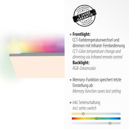 Leuchten Direkt 15562-16 - LED RGB Dimmable ceiling light CONRAD LED/35W/230V + remote control