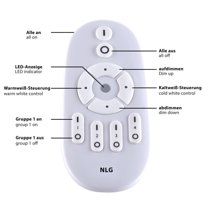 Leuchten Direkt 15571-16 - LED Dimmable ceiling light FLAT LED/23,5W/230V 2700-5000K + remote control