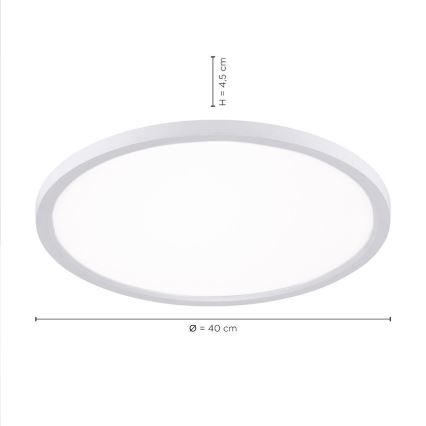Leuchten Direkt 15571-16 - LED Dimmable ceiling light FLAT LED/23,5W/230V 2700-5000K + remote control