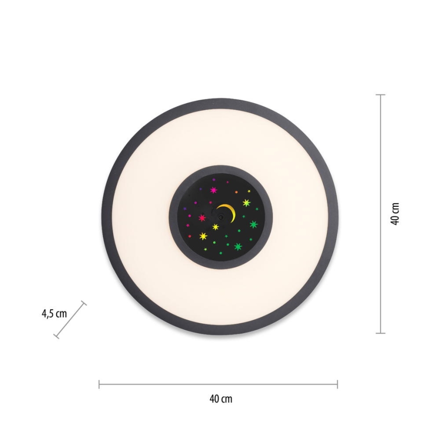 Leuchten Direkt 15572-18 - LED RGBW Dimmable ceiling light ASTRO LED/17,5W/230V 2700-5000K + remote control