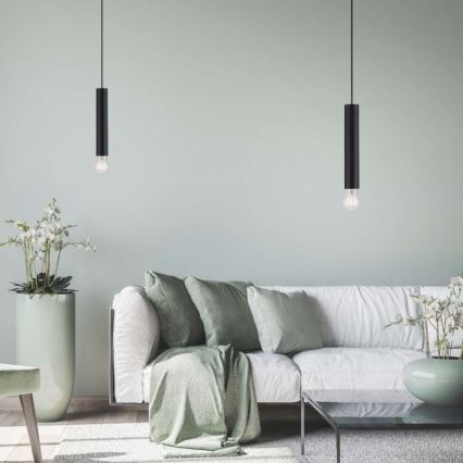 Leuchten Direkt 15617-18 - Chandelier on a string BRUNA 1xE27/60W/230V black
