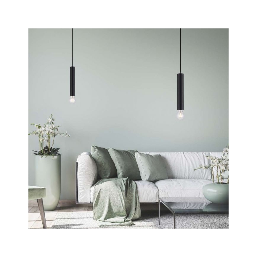 Leuchten Direkt 15617-18 - Chandelier on a string BRUNA 1xE27/60W/230V black